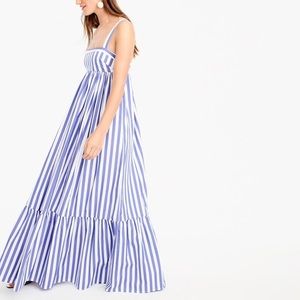 J Crew Thomas Mason striped cotton maxi dress
